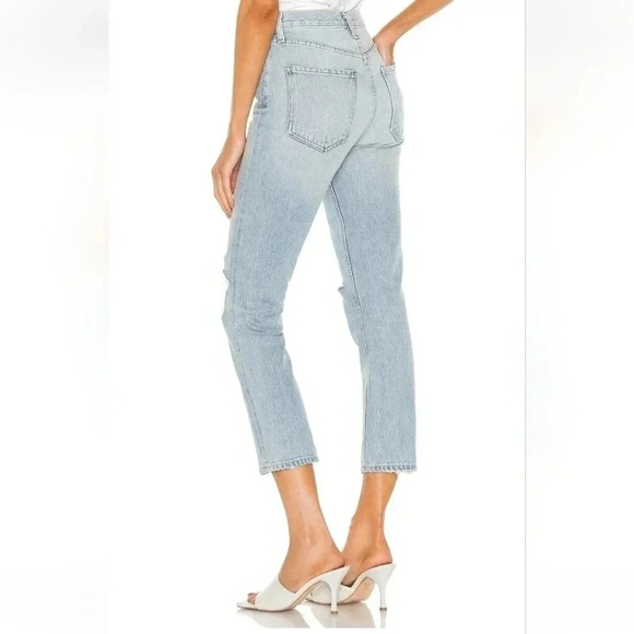 Agolde Riley High rise Straight Crop jean in Clear skies sz 29 NWT light wash - Picture 2 of 16